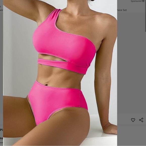 High Waisted Bikini Set 2 Piece Full Coverage Swimsuit Tummy Control Padded L - Picture 1 of 4